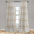 thumbnail image 5 of Ambesonne Beige and Brown Curtains, Rococo and Scroll, Pair of 28"x95", Beige and Brown, 5 of 5
