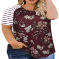 thumbnail image 1 of CHUANK Raglan T Shirts Short Sleeve Basic Tunic Blouse Summer Floral Tops for Plus Size Women, 1 of 8