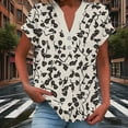 thumbnail image 2 of Fewfanhot Womens Tops Dressy Casual Tops Summer V Neck Shirts Boho Floral Blouses Vacation Outfits, 2 of 6