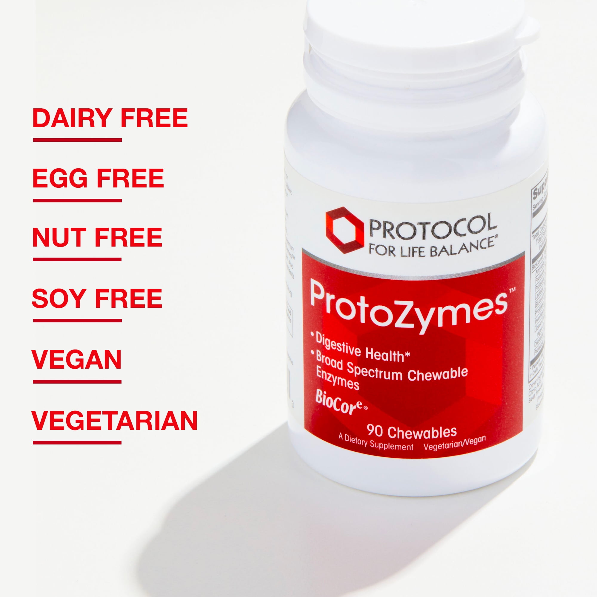 Protocol ProtoZymes - Digestive Enzymes, Broad Spectrum - Children, Adults - 90 Berry Chewables