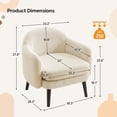 thumbnail image 5 of Ktaxon Corduroy Accent Chair, Deep Seat Armchair with Wood Legs, Comfy Sinlge sofa for Living Room, Bedroom, Reading Nook Beige, 5 of 11