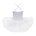 thumbnail image 2 of JanJean Kids Girls Shiny Sequins Dance Tutu Dress Gymnastic Leotard Skirted Ballerina Dance Costume Dancewear White 2-3, 2 of 7