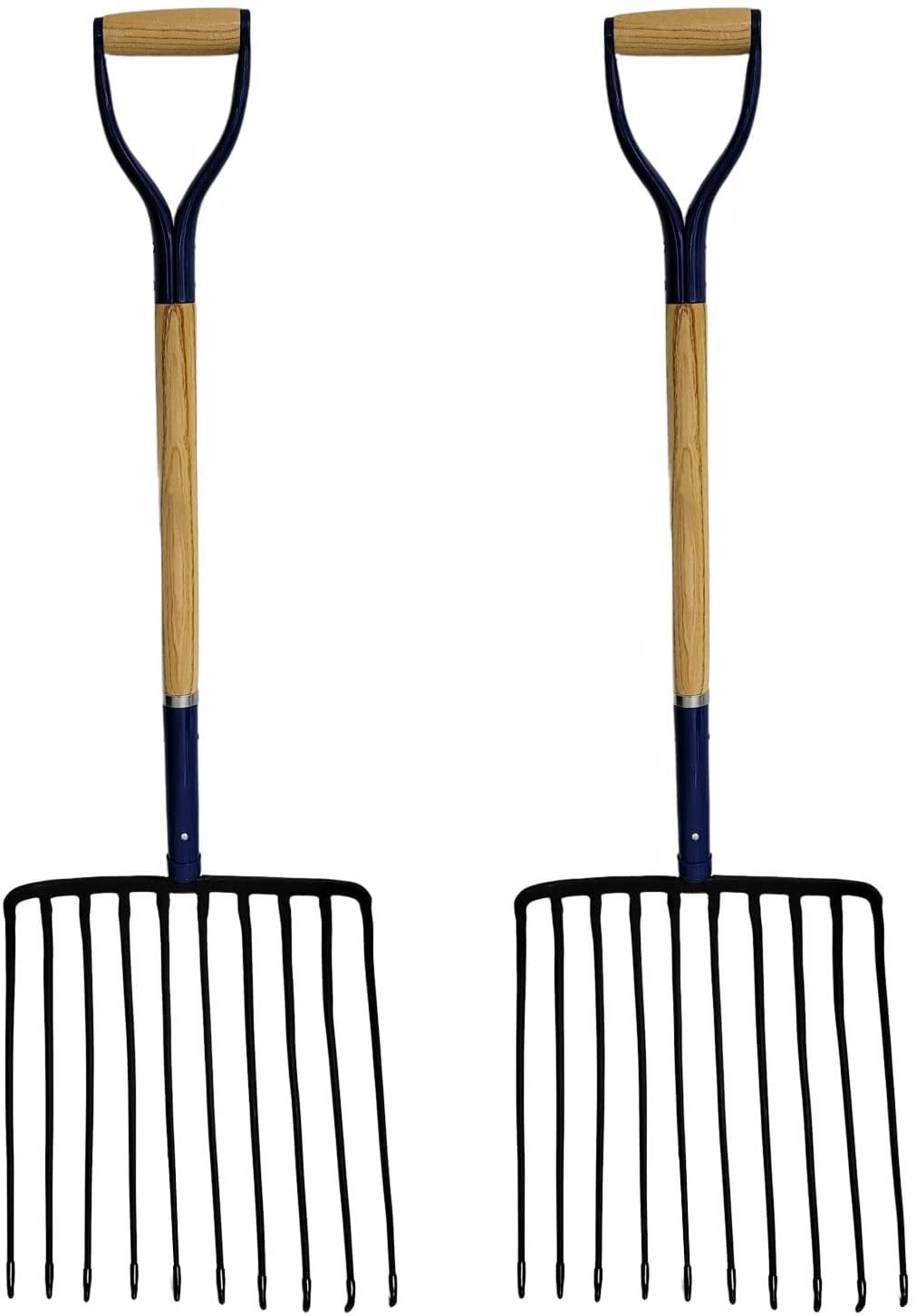 Lavo Home 30 Inch Manure Compost Mulch Bedding Fork 10 Tine Hardwood