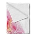 thumbnail image 2 of Almond Blossom Soft Flannel Fleece Throw Blanket, Cherry Flowers Outline Watercolor Paint Stain Background, Cozy Plush for Indoor and Outdoor Use, 50" x 70", Pale Pink Vermilion, by Ambesonne, 2 of 5