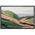 thumbnail image 3 of PixonSign Framed Canvas Print Wall Art Multicolor Paint Stroke Green Valley Nature Wilderness Illustrations Modern Art Decorative Minimal Rustic for Living Room, Bedroom, Office - 16"x24" Black, 3 of 5