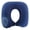 Navy Blue U-Shaped Flocked Press-to-Inflate Neck Pillow, variant on Push-Button Inflatable Travel Neck Pillow, U-Shaped Portable Airplane Head Support, Contoured Neck Brace for Car and Train Travel, Lightweight Compact Flight Accessory with Soft Cover