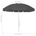 thumbnail image 5 of vidaXL Beach Umbrella Anthracite 240 cm, 5 of 5