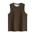 thumbnail image 4 of loopsun Plus Size Tops for Womens,Womens Summer Tops,Women's Summer Casual Fashion Solid Color Loose Round Neck Sleeveless Brown S, 4 of 4