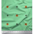 thumbnail image 2 of Soimoi Green Poly Georgette Fabric Butidar Jamdani Print Sewing Fabric Yard 42 Inch Wide, 2 of 2
