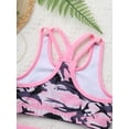 thumbnail image 5 of Xnihocha Kids Girls Gymnastics Dance Sports 2 Piece Outfit Racer Back Crop Top with Booty Shorts Camouflage Pink 10, 5 of 7