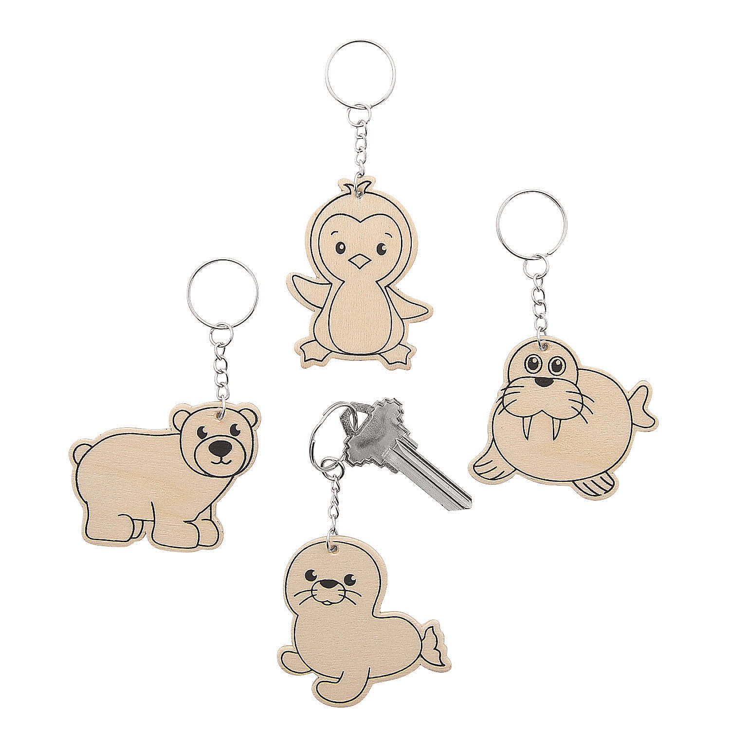 Download Color Your Own Arctic Animals Wood Keychains Craft Kits 12 Pieces Walmart Com Walmart Com