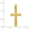 thumbnail image 3 of 14K Yellow Gold Charm Pendant Themed 34 mm 16 Reversible Crucifix Cross, 3 of 4