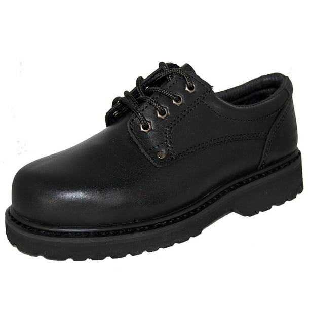 Krazy Shoe Artists Leather Work Oxfords, Black Leather Rugged Shoes
