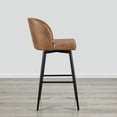 thumbnail image 5 of CHITA 30" Swivel Upholstered Counter Bar Stools with Back & Metal Legs Fabric in CloudSet of 4,Faux Leather in Cognac Brown, 5 of 8