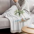 thumbnail image 3 of Beach Coastal Blanket Soft Cozy Warm Throw Blanket for Couch, Plush Fuzzy Flannel Fleece Blankets for Sofa, Summer Nautical Ocean Palm Tree Seaside Bed Blankets Lightweight Gifts for Women, 40"x50", 3 of 9