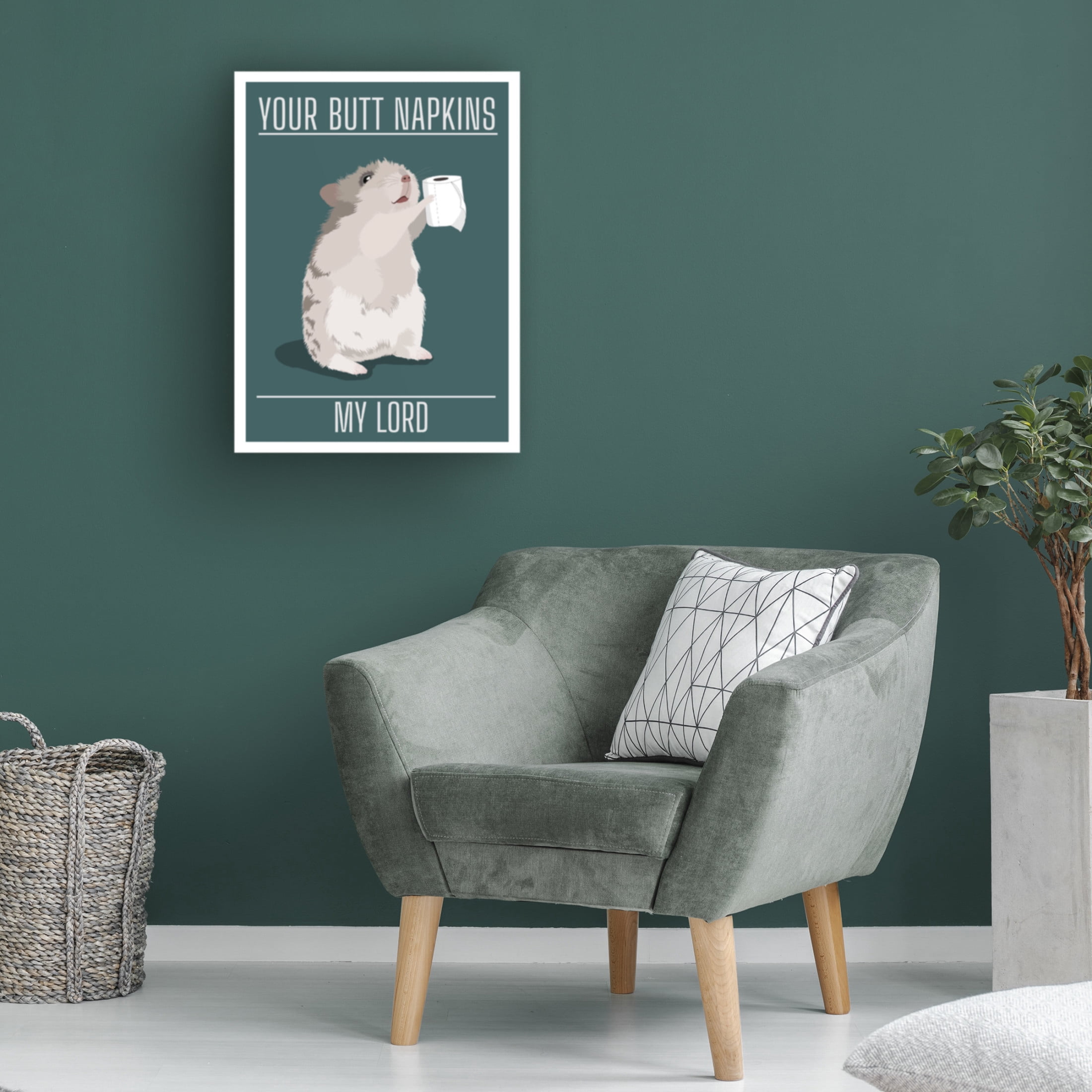 Canvas Wall Art - Bykammille 'Your Butt Napkins My Lord' Wall Art for Living Room, Bedroom, or Office Décor by Trademark Fine Art - 24 x 32 Inches