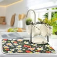 thumbnail image 5 of Strawberry Daisy Floral Dish Drying Mats Kitchen Mat Microfiber Counter Absorbent Dish Pad Drainer Rack 16"x18", 5 of 7