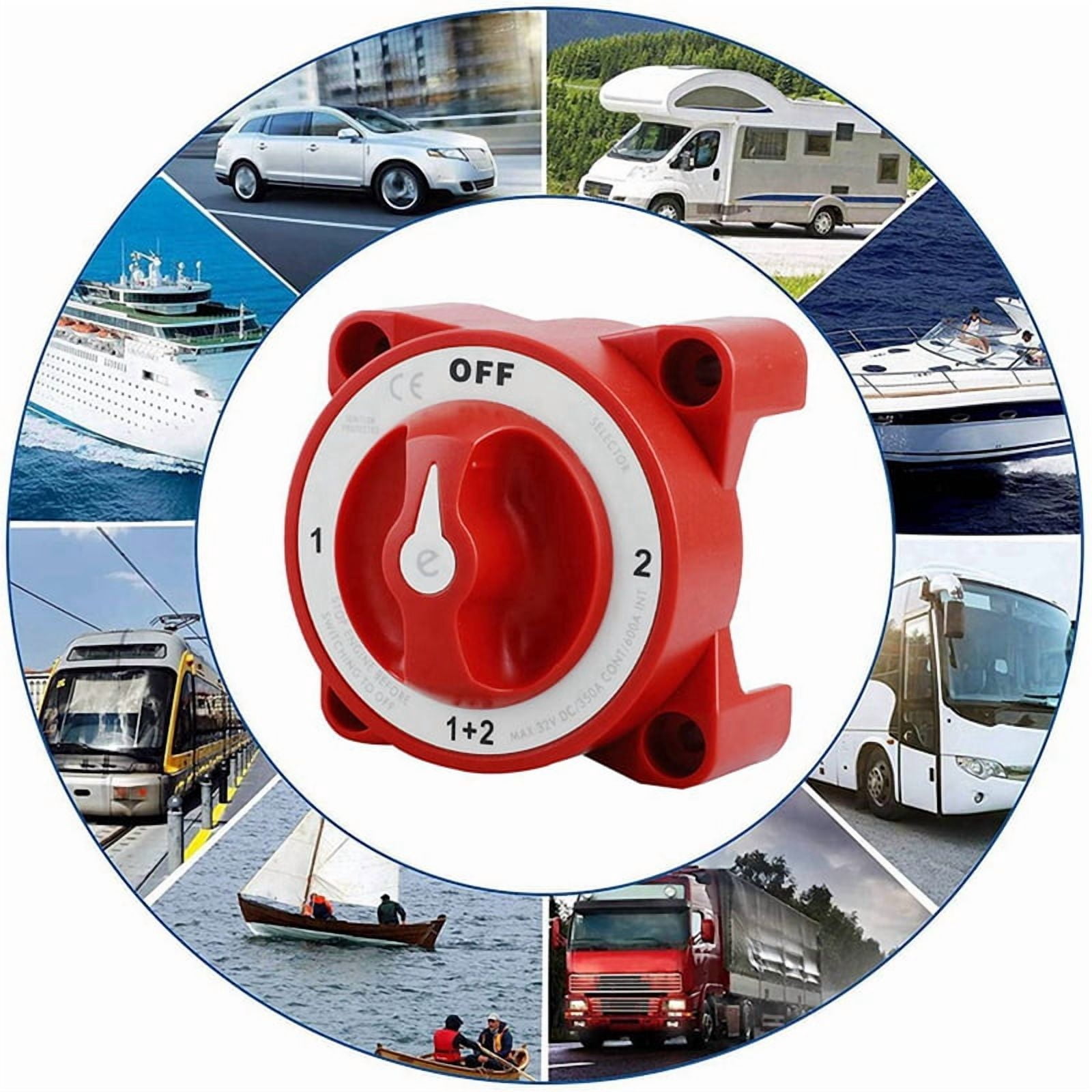 3X DC 32V 350A Battery Switch 4-Position  Marine Boat Battery  Switch Disconnect for Marine Boat
