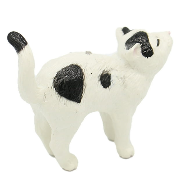 Bewildely Casa de muñecas de juguete para mascotas simulada, figuritas de gatos adorables realistas, accesorio para casa de juego realista casas de muñecas