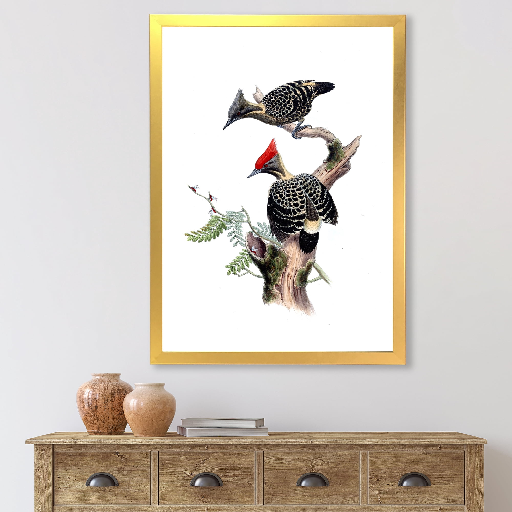Designart 'Ancient Birds In The Wild VI' Traditional Framed Art Print