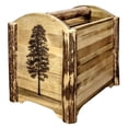 thumbnail image 2 of Montana Woodworks MWGCMAGLZPINE Glacier Country Collection Magazine Rack with Laser Engraved Pine Design, 2 of 5