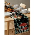 thumbnail image 6 of Table Runner Dresser Scarves 72 Inch Long, Natural Wild Mushroom Plant Linen Dining Table Runners Eucalyptus Leaves Star on Black Tabletop Scarf for Wedding Holiday Party Kitchen, 6 of 7