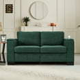 thumbnail image 2 of Modern 2 Seaters Sofa, Polyester Upholstered Loveseat Couch with Cup Holders and Storage for Living Room Office Apartment, 2 of 11