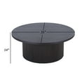 thumbnail image 5 of Benjara Cid Cue 35 Inch Coffee Table, Tambour Pedestal Base Black Ash Veneer Finish, 5 of 5
