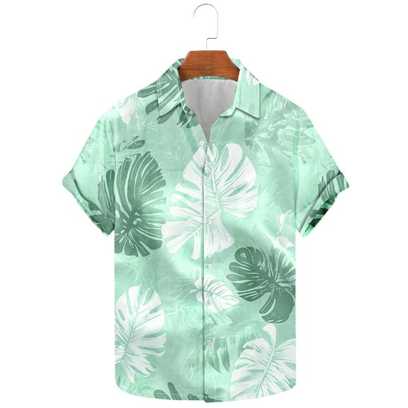 GERsome Men's Hawaiian Floral Short Sleeve Shirts Summer Button Down Tropical Holiday Beach Shirts S-5XL