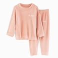 thumbnail image 4 of KPOPLK Pajamas for Girls Cute Graphic Print Long Sleeves & Plaid Pant Clothes Winter Fall 2-Piece Soft PJS Set Size 9-10 Years,Pink, 4 of 4