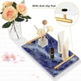 thumbnail image 4 of Iauyy Modern Square Bathroom Tray with Handles - Acrylic & Aluminum Alloy Vanity Countertop Organizer ，Irregular White, 4 of 7