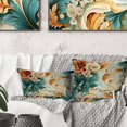 thumbnail image 3 of DESIGN ART Designart "Rustic Paisley Gold Turquoise Gardens I" Floral Printed Throw Pillow 18 x 18, 3 of 5