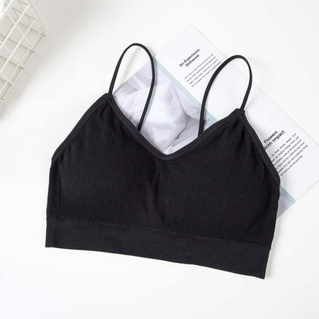 

absuyy Comfortable Bras for Women Gathering Wirefree Plus Size Casual Sexy Lace Front Button Shaping Cup Shoulder Strap Extra-Elastic Everyday Bras Black Size M
