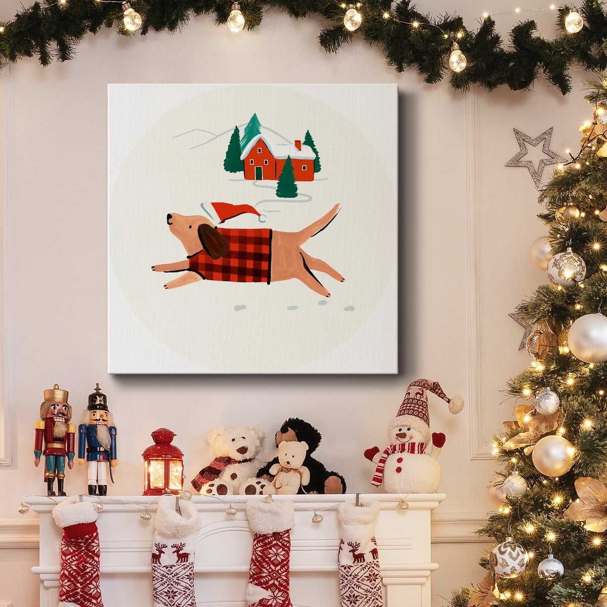 Christmas Fox - Premium Gallery Wrapped Canvas - Ready to Hang