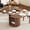 Walnut 43"-59" Extendable+hidden Storage, variant on 43"-59" Extendable Round to Oval Dining Table with Hidden Storage, Modern Wooden Kitchen Table with Fluted Sliding Door Cabinet, Expandable Dinner Table for Dining Room Living Room (Natural)