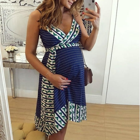 

Summer Maternity Dress For Photoshoot Women Pregnant Maternity Nursing Stripe Breastfeeding Summer Maternity Dress