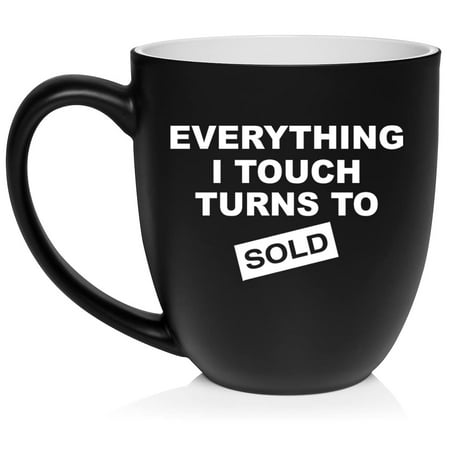 

Everything I Touch Turns To Sold Sales Real Estate Agent Sales Ceramic Coffee Mug Tea Cup Gift for Her Him Women Men Coworker Boss Funny Licensed Graduation Housewarming (16oz Matte Black)