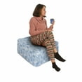 thumbnail image 2 of Snowflake Rectangle Pouf, Winter Holiday Illustration Christmas Snowflakes on Abstract Background, Under Desk Foot Stool for Living Room Office Ottoman with Cover, 25", Pale Blue White, by Ambesonne, 2 of 4