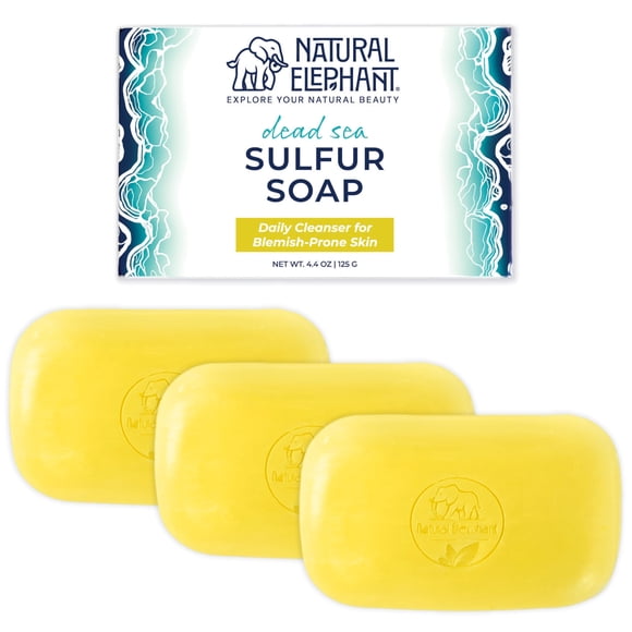 Jabón Natural Elephant con azufre del Mar Muerto 130 ml con sal del Mar Muerto