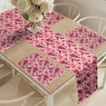 thumbnail image 2 of Ambesonne Romantic Table Runner & Placemats, Gradient Love Theme Hearts, Placemat 4 pcs + Runner 16"x72", Coral Maroon and Magenta, 2 of 2