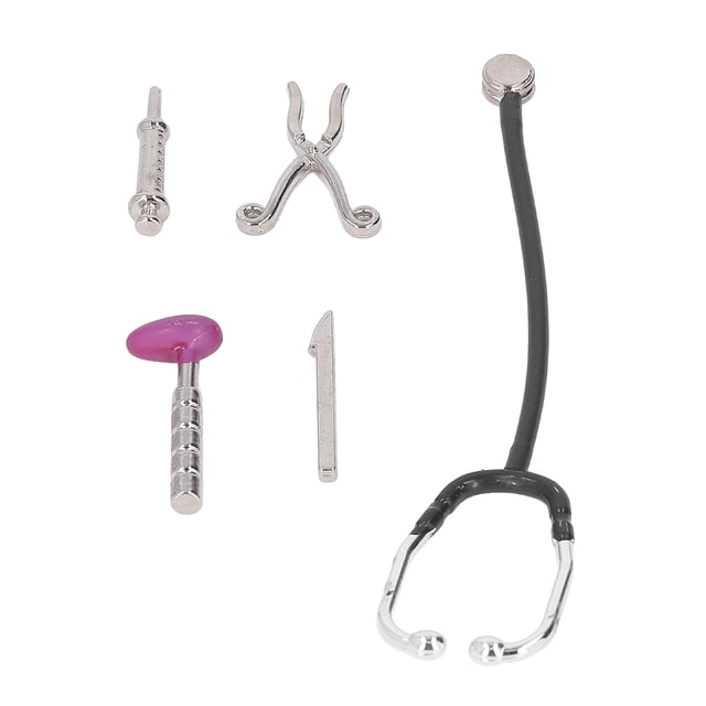 Dollhouse Stethoscope Set, 5Pcs Strong Multipurpose Alloy Mini Medical Appliance Model for 1:12 Doll House