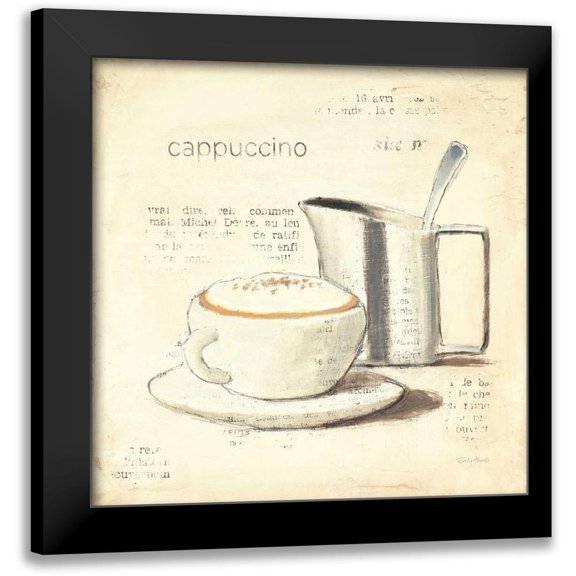 Adams, Emily 12x12 Black Modern Framed Museum Art Print Titled - Parisian Coffee IV