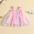 thumbnail image 2 of MesaSe Robe d'Été pour Filles, Robe Décontractée Sans Manches à Bretelles, Imprimé Étoiles, Tulle Coloré, Violet 3-4 Ans, 2 of 8