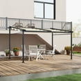 thumbnail image 2 of Outsunny Pergola en Métal 10 Pieds x 13 Pieds avec Toit à Auvent Rétractable, Beige, 2 of 10