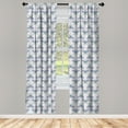 thumbnail image 2 of Ambesonne Butterfly Curtains, Animals on Stripes Art, Pair of 28"x63", Pale Seafoam and Dark Blue, 2 of 4