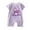 Purple, variant on KAOOCXU Boys Girl Comfort Onesie Cartoon Animal Printed Short Sleeve O-Neck Romper Cotton Jumpsuit For 1-18 Months Skin Friendly Lightweight Home Clothing