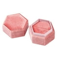thumbnail image 2 of QIQUWOHUL Gorgeous Antique Jewelry Ring Box Velvet Ring Box Hexagon Single Ring Box Premium Vintage Double Ring Holder For Proposal Engagement Wedding Photoshoots, 2 of 6