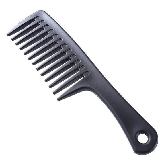 Black PP Wide Tooth Comb, Detangler for Wet & Dry Curly Hair, Reduces Breakage, 8.66 Inch
