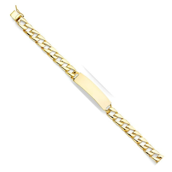 14K Stamp Figaro Link ID Bracelet - 8"