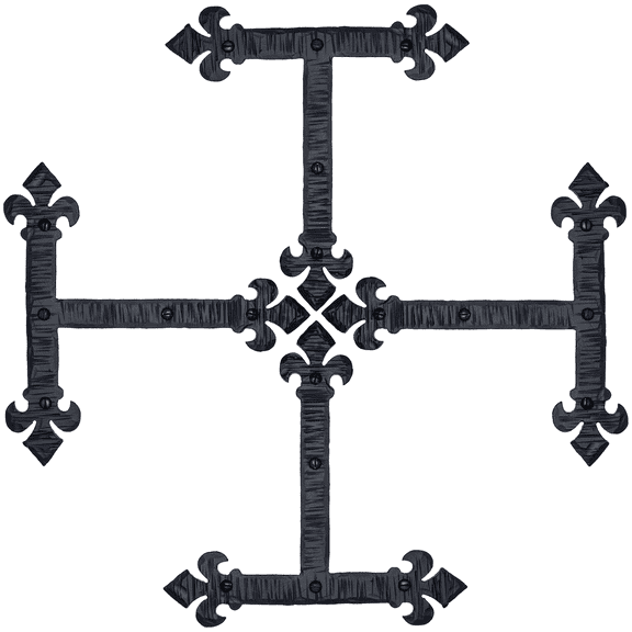 4 Pack 7 inch Decorative Corner Brackets Black T Bracket Decorative Corner Brackets Flat Angle Bracket Barn Door Hardware Ornamental Brackets The Fleur De Lis Series by Borderland Rustic Hardware